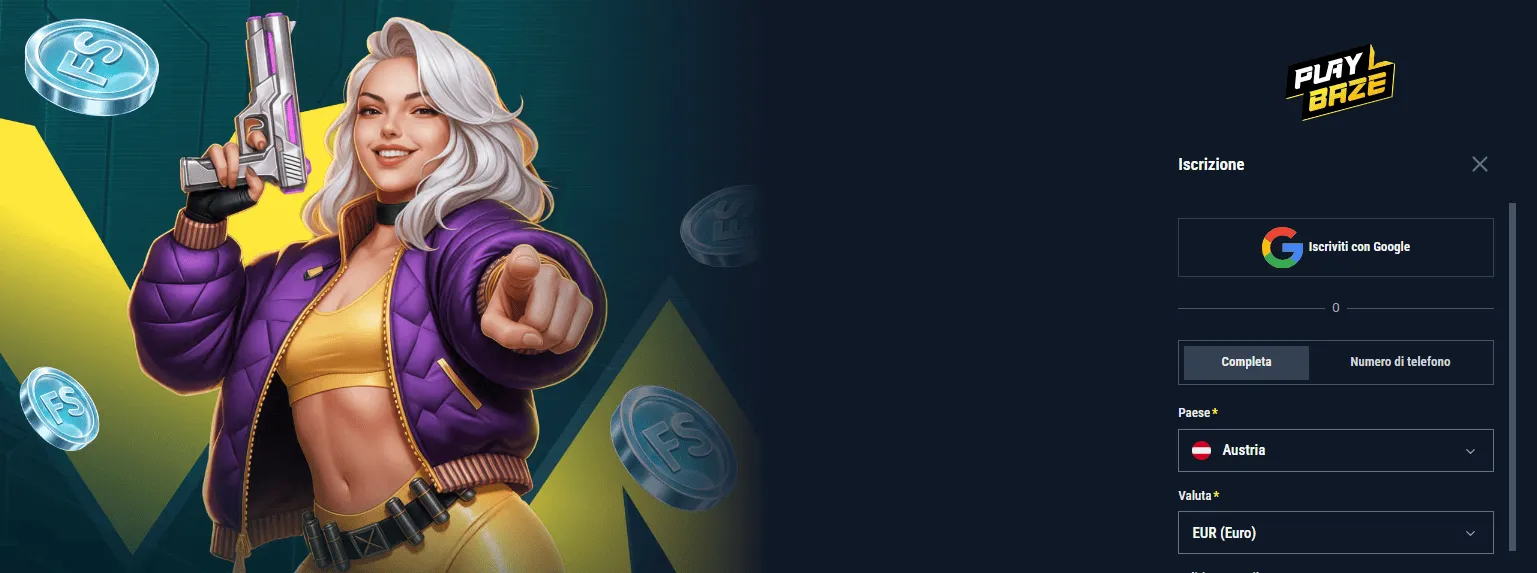 PlayBaze Casino su smartphone
